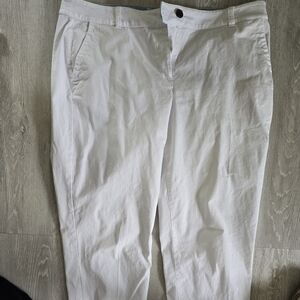 Talbots Weekend Chino White Stretch Cotton Crop Pants.
